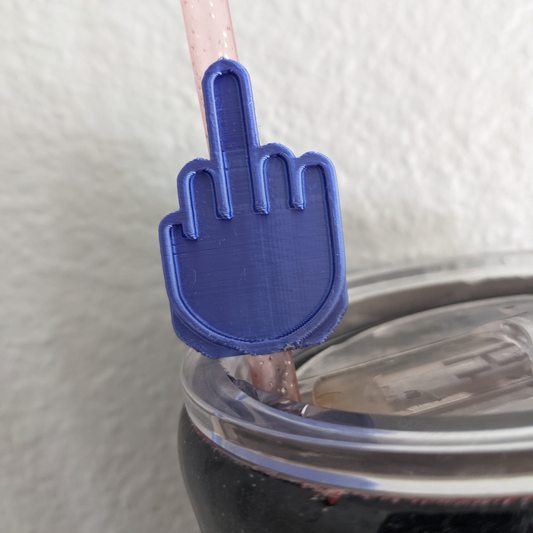 Middle Finger Straw Topper